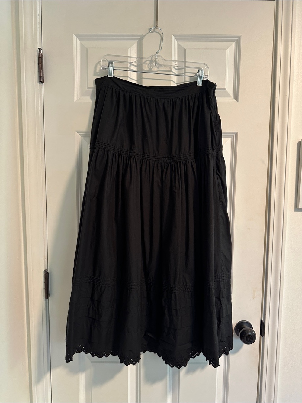 EUC Doen Sebastiane Tiered Cotton Poplin Skirt in Black size XL - Picture 3 of 10